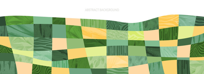 Wall Mural - green abstract agriculture field vector background. agro banner template, farm presentation header. 