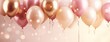 pink and gold balloons against a background