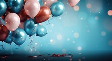 Fanciful Birthday Balloons And Streamers Colorful Background