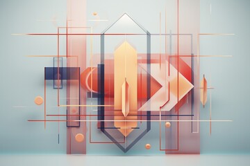 Wall Mural - abstract representation of harmony and balance showcased through a symmetrical arrangement of geomet