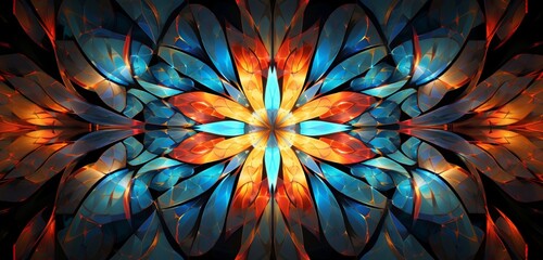 Wall Mural - abstract representation of transformation and metamorphosis portrayed through a kaleidoscope of evol