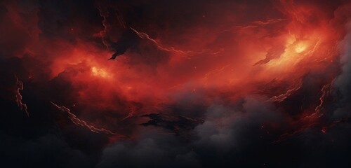 Wall Mural - an immersive digital abstract background featuring a fusion of fiery reds