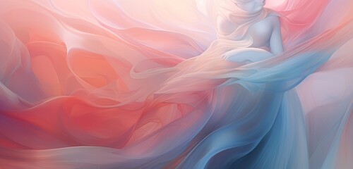 Wall Mural - conceptual abstraction of introspection and contemplation depicted through a serene blend of etherea