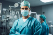 © Evgeny - Portrait of surgeon in operating room at hospital. Medical background.