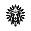 logo native american tribe indian chief head illustration logo vector