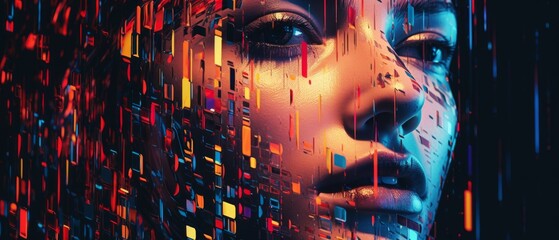 Poster - Pixel glitch and digital anomalies