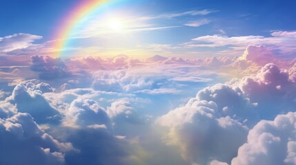 Wall Mural - A rainbow in the clouds
