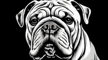 Bulldog Logo Painting Vector Illustration
