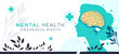 Mental Health Awareness Month banner design. Care about mental health. Health concept design. May is Mental Healt Awareness Month