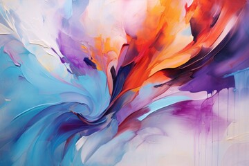 Wall Mural - Abstract oil painting texture with vibrant brush strokes