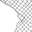 Torn steel wire mesh silhouette