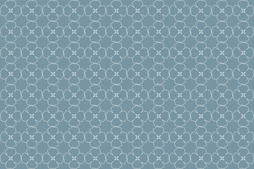 Wall Mural - Geometric of grid pattern. Design flowers shape white on pastel blue background. Design print for illustration, textile, kids, magazine, cover, card, background, wallpaper. Set 3