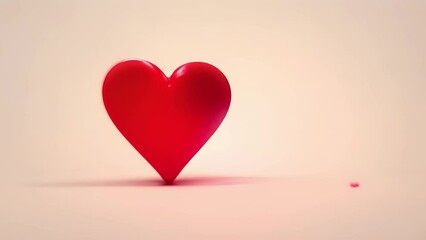 Wall Mural - Minimal animation of a handdrawn heart beating slowly and steadily, representing the concept of love and life