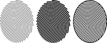 Outline Black Fingerprints Icon Set