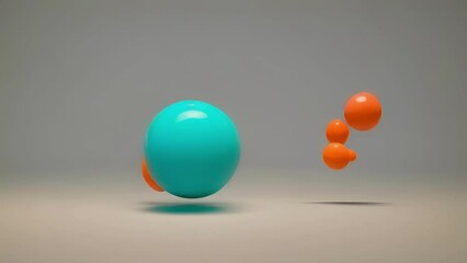 Wall Mural - Minimal animation of a bouncing ball, with each bounce getting smaller and slower.