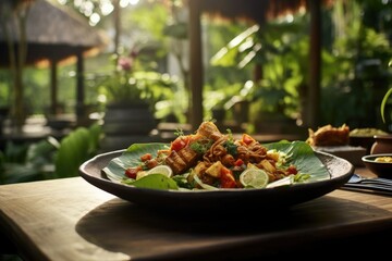 Canvas Print - Gado-Gado Delight: A Harmony of Colors and Flavors in Indonesian Fusion Salad.




