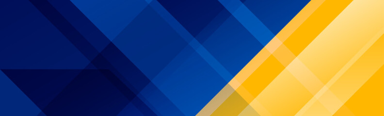 Wall Mural - blue and yellow diagonal line footer design. abstract horizontal sport background. wide navy sporty 