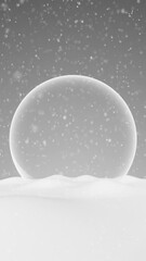 Wall Mural - Winter snow landscape with glass snowball loop vertical background.