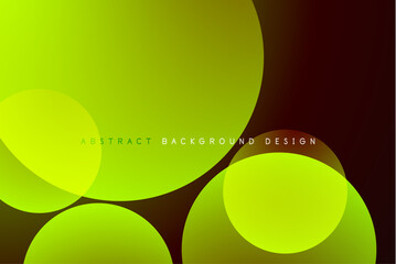Aufkleber - Abstract tech circles vector background, technology digital bubbles