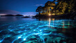 bioluminescent lake. Generative Ai