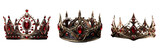 Fototapeta  - Enchanting Red Fantasy Crown: Majestic Decor on Transparency