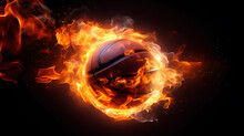 Basketball Spinning Fast With Fire