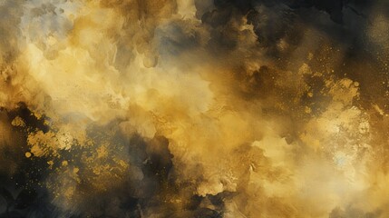 Wall Mural - abstract gold-yellow background. the light color is mixed with black. the backdrop is in watercolor 
