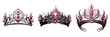 Enchanting Pink Crown Set on Transparent Background