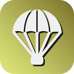 Parachute Vector Glyph Gradient Background Icon Design