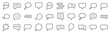 Set of 30 outline icons related to chat bubbles. Linear icon collection. Editable stroke. Vector illustration
