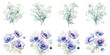watercolor baby's breath flowers and anemone flowers Artificial Intelligence Generative