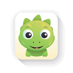 Canvas Print - Monster web icon. Cute cartoon character. Vector Illustration.
