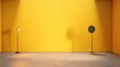 A bright yellow room with two lamps and a mirror. Suitable for home decor and interior design projects