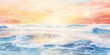 A beautiful painting capturing the serene moment of a sunset over the ocean. Perfect for adding a touch of tranquility and natural beauty to any space
