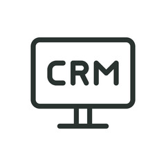 Poster - CRM system isolated icon, CRM display vector icon with editable stroke