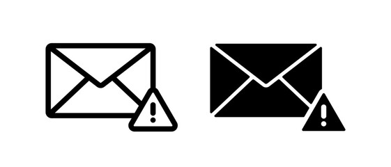 Warning icon vector set. Email, message symbol