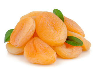 Wall Mural - Dried apricots isolated on a white background