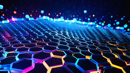 a futuristic hexagonal background