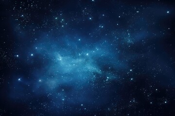glittering star cluster in a deep blue cosmic ocean