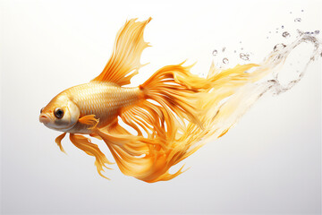 goldfish in water in close up