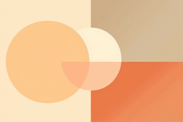 Sticker - Abstract peach fuzz background with circles. Vector illustration