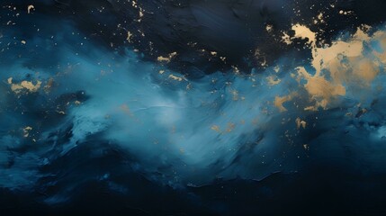 Wall Mural - marbled blue green and golden abstract background. liquid marble wave ink pattern.