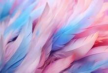 Colorful Feathers Background, Soft Pastel Colors, Soft Focus.