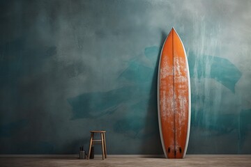 Wall Mural - Surfboard on wall background