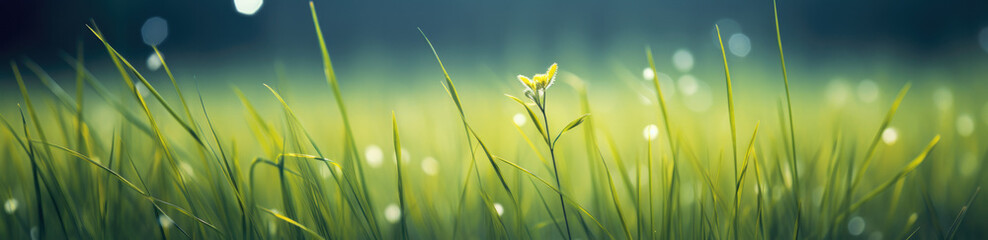 Wall Mural - blooming flower field with white flowers