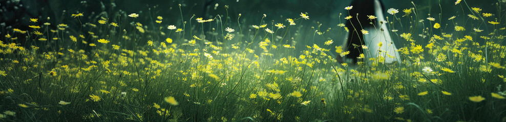 Wall Mural - grass and flower field