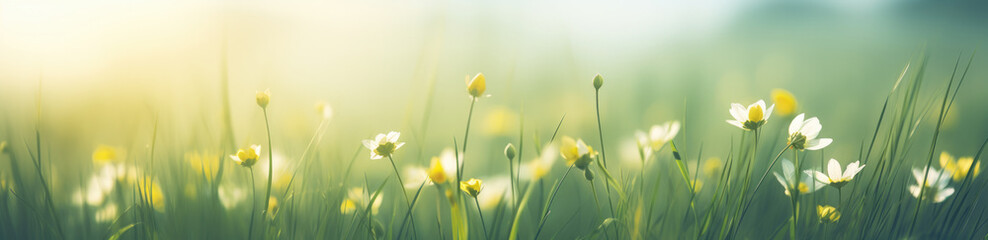 Wall Mural - grass and flower field