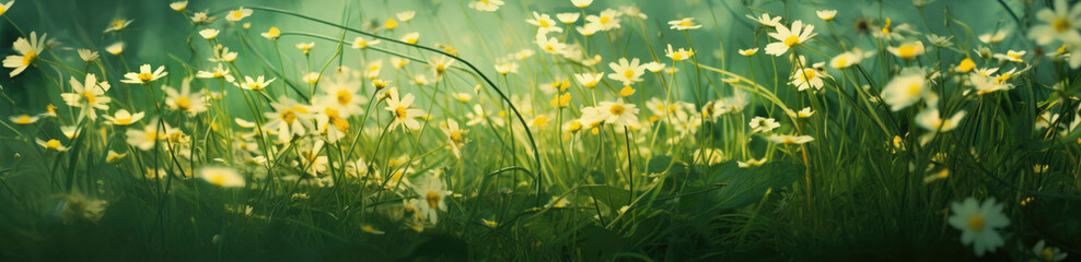 Wall Mural - grass and flower field