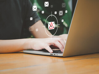 Wall Mural - dangerous files detected the scan detects malicious data files from malware or viruses to steal pers