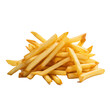 Shoestring fries potato chips on transparent background.